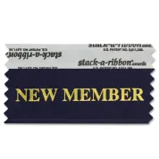 3" x 1-5/8" NEW MEMBER stack-a-ribbon ®, Navy