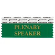 SPLSPFGGO_01 forest green plenary speaker badge ribbon