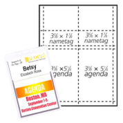 3-5/8" x 5-1/4" Name Tag/Agenda Paper Name Tag Insert, Imprinted, Pack of 50 Inserts