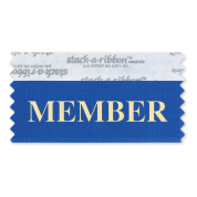 3" x 1-5/8" MEMBER stack-a-ribbon ®, Blue