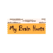 SMBHUNOBK_01 neon orange my brain hurts badge ribbon