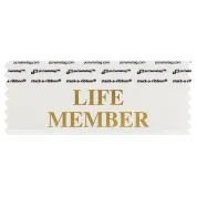 4" x 1-5/8" LIFE MEMBER stack-a-ribbon ®, White