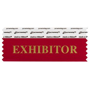 4" x 1-5/8" EXHIBITOR stack-a-ribbon ®, Red