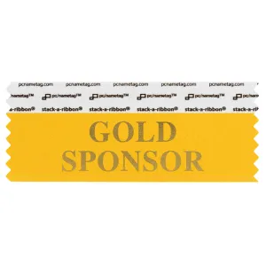 4" x 1-5/8" GOLD SPONSOR stack-a-ribbon ®, Gold

