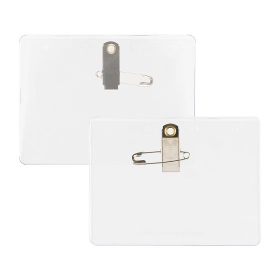 Premium Vinyl Badge Holder Pin/Clip, 4x3
