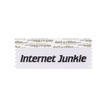 SINJUWHBK_01 internet junkie badge ribbon in white