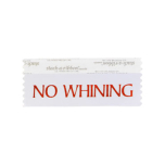 SNOWHWHRE_01 no whining badge ribbon in white