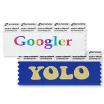 social media inspired conference name badge ribbons that are stackable