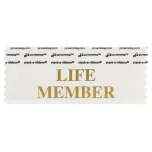 4" x 1-5/8" LIFE MEMBER stack-a-ribbon ®, White