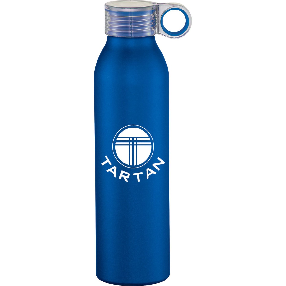 22 ounce grom sports water bottle single-wall construction, screw-on, spill-resistant clear lid with color pop feature on the hook, matte, metallic color finish customizable with 1 color or full color imprint.